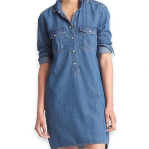 Chaps Cotton Denim Shirt Dress